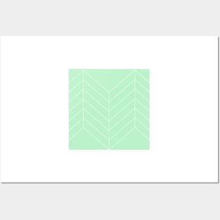 Geometric pattern lines sage green Posters and Art